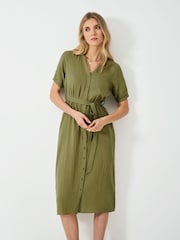 Crew Clothing Green Kate 100% Cotton-Cheesecloth Dress - Image 3 of 5