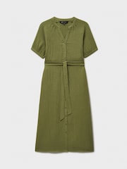 Crew Clothing Green Kate 100% Cotton-Cheesecloth Dress - Image 5 of 5