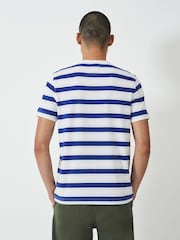 Crew Clothing White Gabriel Stripe 100% Cotton Top - Image 3 of 5