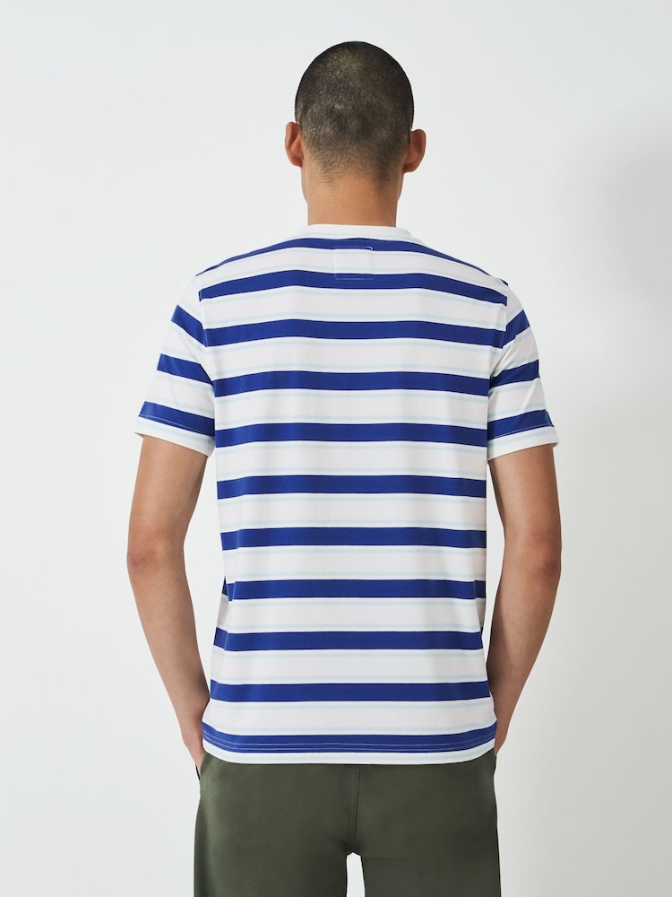 Crew Clothing White Gabriel Stripe 100% Cotton Top - Image 3 of 5