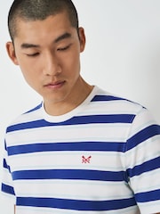 Crew Clothing White Gabriel Stripe 100% Cotton Top - Image 4 of 5