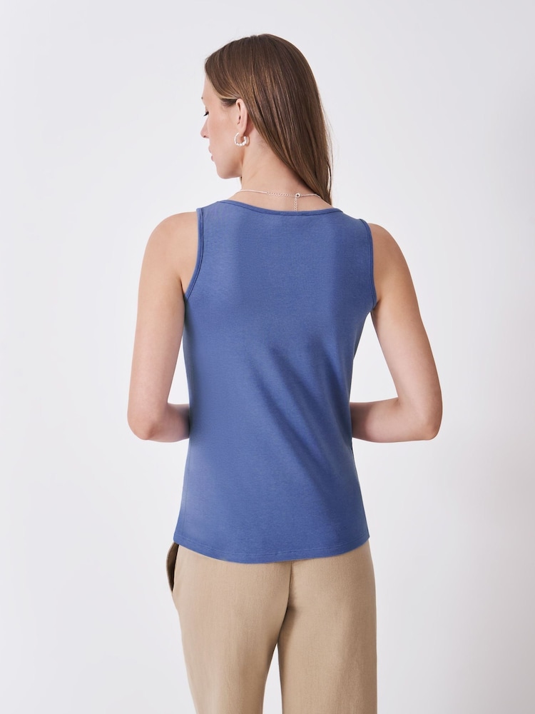 Crew Clothing Company Blue Classic Vest Top - Image 2 of 4