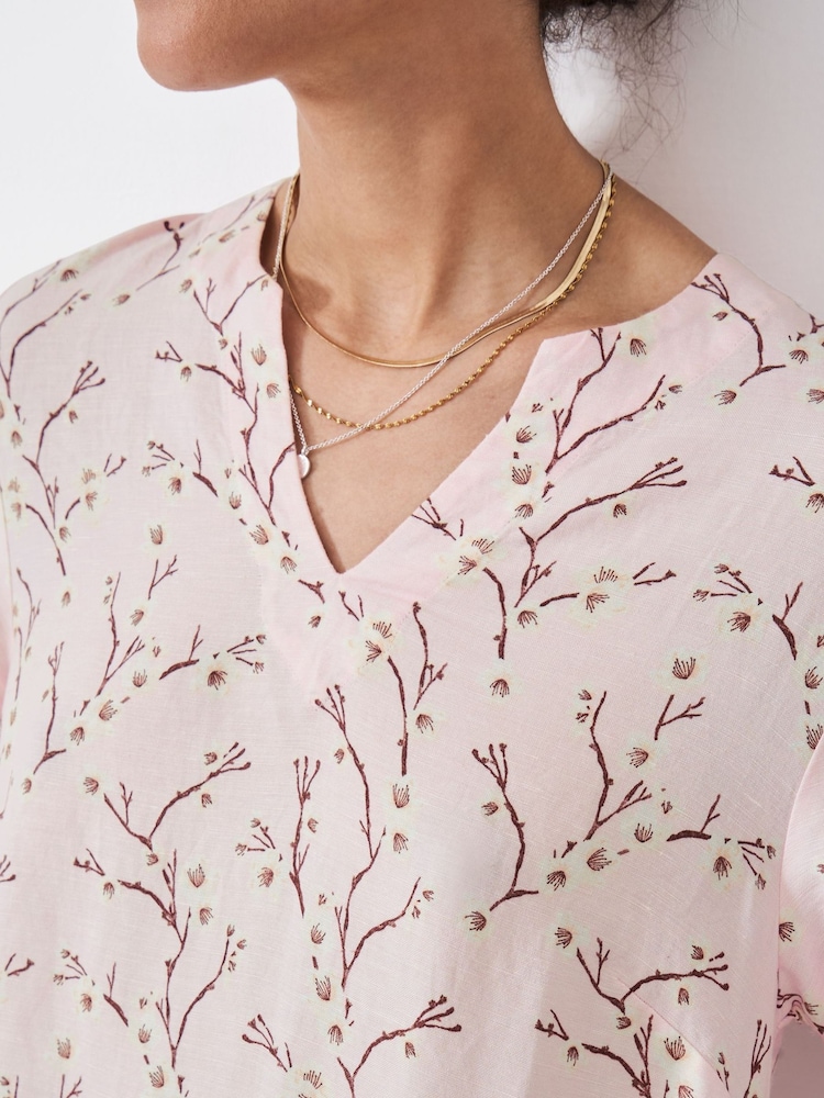 Crew Clothing Pink Lea 100% Linen-Blend Shirt Dress - Image 4 of 4