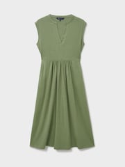 Crew Clothing Green Adina 100% Cotton Jersey Midi Dress - Image 5 of 5