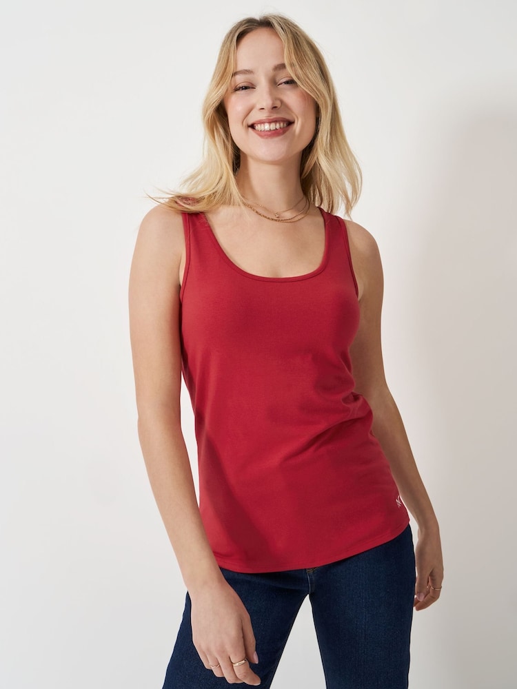 Crew Clothing Company Red Classic Vest Top - Image 1 of 5