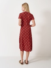 Crew Clothing Brown Edith Wrap-Front Jersey Dress - Image 2 of 5