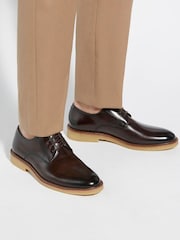 Dune London Brown Banford Crepe Sole Gibson Shoes - Image 1 of 6