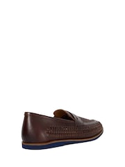 Dune London Brown Bresley Woven Loafer Shoes - Image 4 of 6