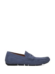 Dune London Blue Navy Bradlay Saddle Driver Shoes - Image 2 of 6