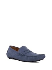 Dune London Blue Navy Bradlay Saddle Driver Shoes - Image 3 of 6