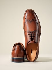 Dune London Red Stanford Brogue Lace-Up Contrast Shoes - Image 1 of 7