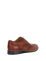 Dune London Red Stanford Brogue Lace-Up Contrast Shoes - Image 4 of 7