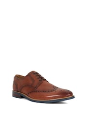 Dune London Red Stanford Brogue Lace-Up Contrast Shoes - Image 5 of 7