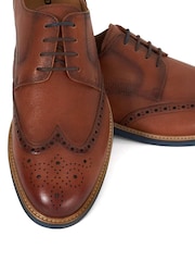 Dune London Red Stanford Brogue Lace-Up Contrast Shoes - Image 7 of 7