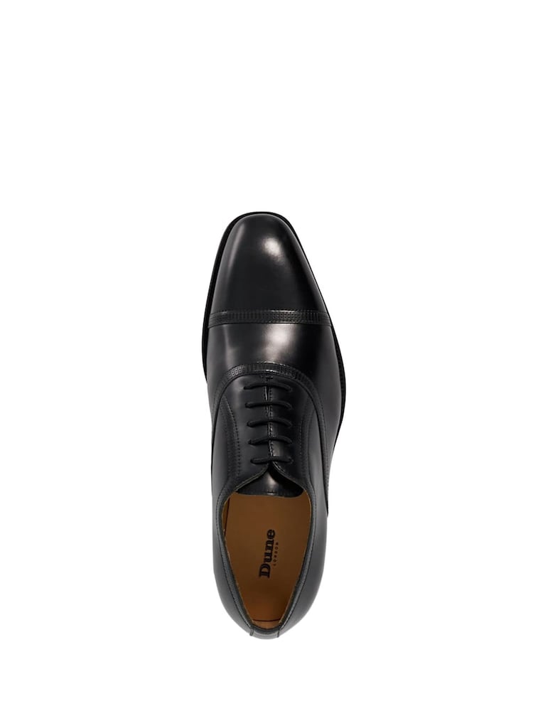 Dune London Black Segred Laser Punch Oxford Shoes - Image 5 of 5