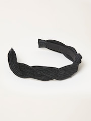 FatFace Black Velvet Textured Hair Bow - Image 1 of 2