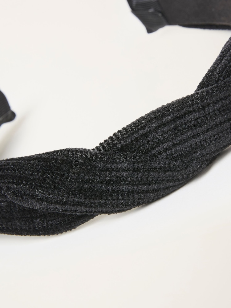 FatFace Black Velvet Textured Hair Bow - Image 2 of 2