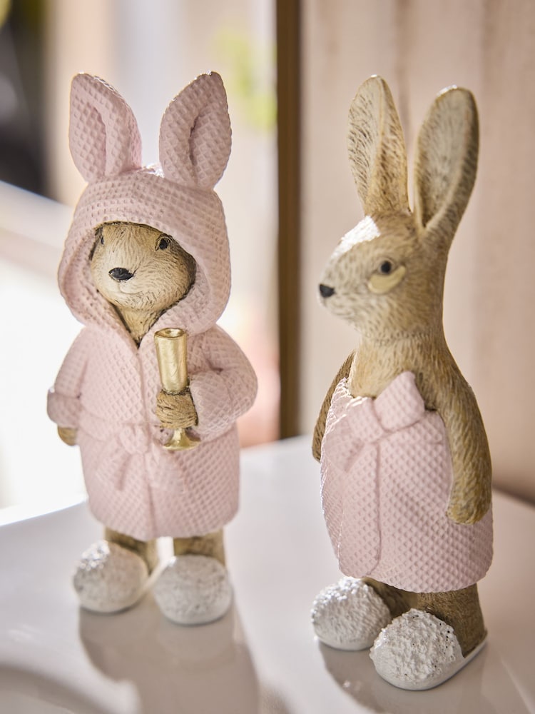 Pink Rosie Rabbit Spa Set of 2 Ornaments - Image 3 of 3