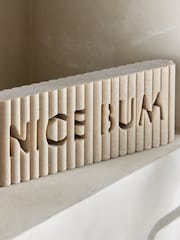 Natural Nice Bum Rib Word Block Ornament - Image 2 of 3