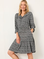 FatFace Orla Black Tapestry Floral Petite Dress - Image 3 of 6