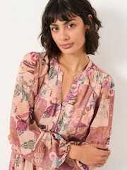FatFace Steph Rose Pink Patched Chintz Petite Dress - Image 4 of 6