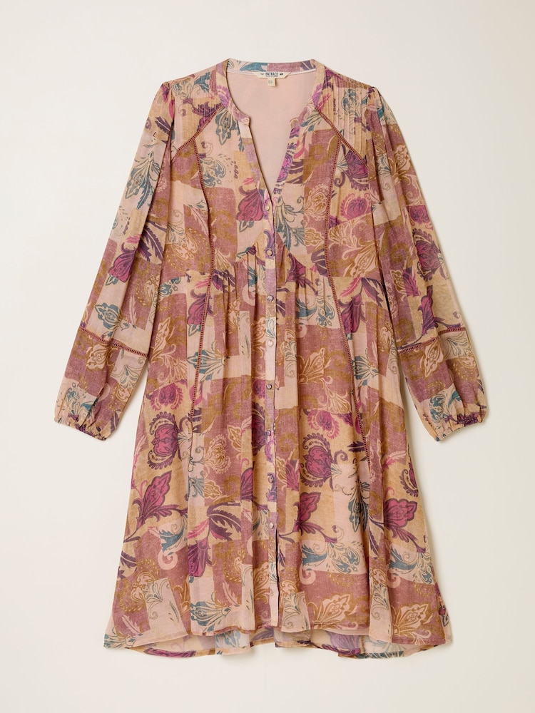 FatFace Steph Rose Pink Patched Chintz Petite Dress - Image 6 of 6