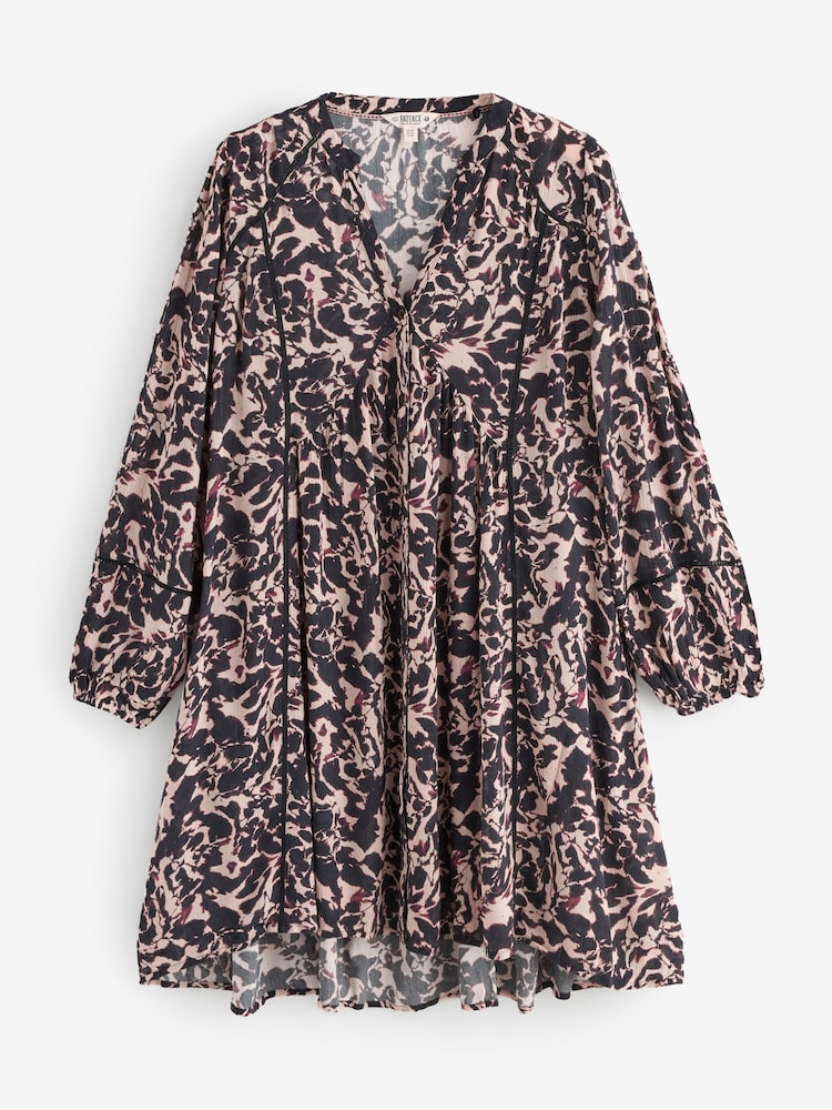 FatFace Steph Black Animal Swirl Petite Dress - Image 1 of 1