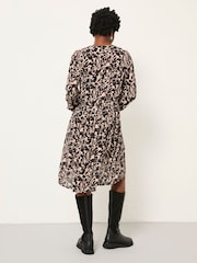 FatFace Steph Black Animal Swirl Petite Dress - Image 2 of 5