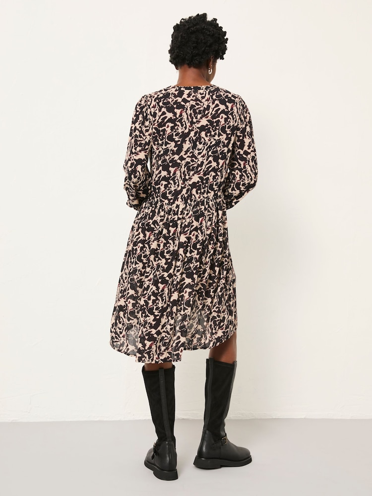FatFace Steph Black Animal Swirl Petite Dress - Image 2 of 5