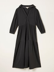 FatFace Lola Charcoal Grey Petite Jersey Midi Dress - Image 1 of 1