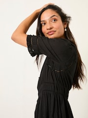 FatFace Elsie Black Petite Embroidered Midi Dress - Image 5 of 6