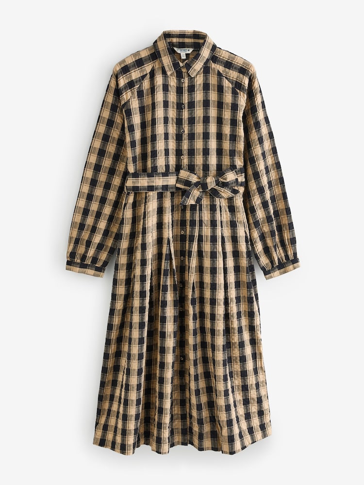 FatFace Ally Black Petite Check Shirt Dress - Image 1 of 1 FatFace Ally Black Petite Check Shirt Dress - Image 1 of 1