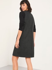 FatFace Binny Charcoal Grey Petite Tweed Pinny Dress - Image 2 of 5