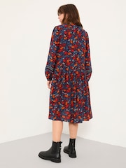 FatFace Steph Navy Folk Floral Petite Dress - Image 2 of 5