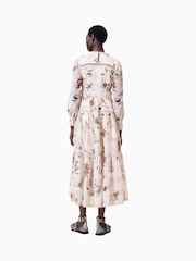 AllSaints White Zora Midi 100% Cotton Dress - Image 10 of 11