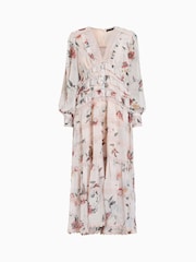 AllSaints White Zora Midi 100% Cotton Dress - Image 11 of 11