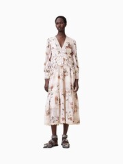 AllSaints White Zora Midi 100% Cotton Dress - Image 4 of 11
