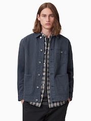 AllSaints Blue Eavis Chore 100% Cotton Jacket - Image 1 of 9
