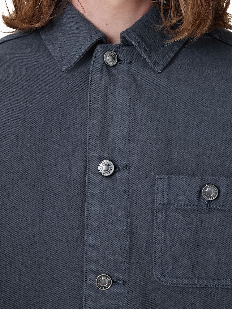 AllSaints Blue Eavis Chore 100% Cotton Jacket - Image 2 of 9