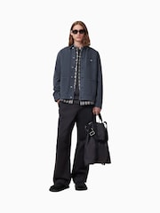 AllSaints Blue Eavis Chore 100% Cotton Jacket - Image 3 of 9