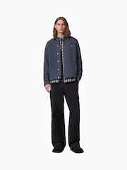AllSaints Blue Eavis Chore 100% Cotton Jacket - Image 6 of 9
