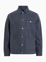 AllSaints Blue Eavis Chore 100% Cotton Jacket - Image 9 of 9