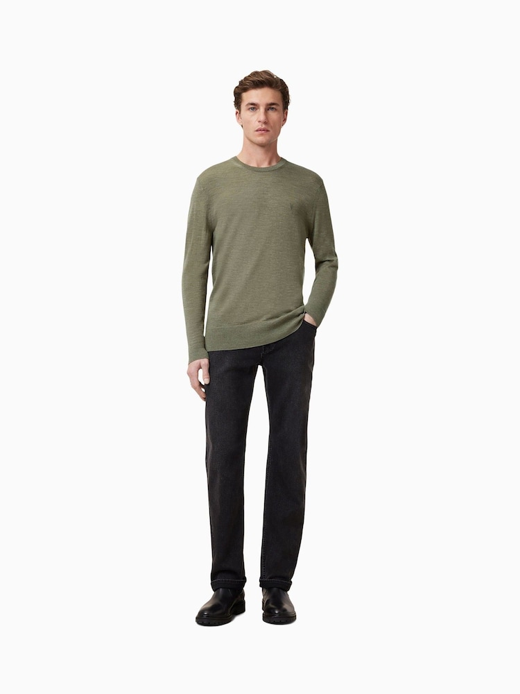 AllSaints Light Ash Green Mode Merino Crew Jumper - Image 3 of 8