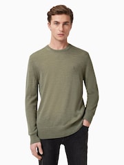 AllSaints Light Ash Green Mode Merino Crew Jumper - Image 4 of 8