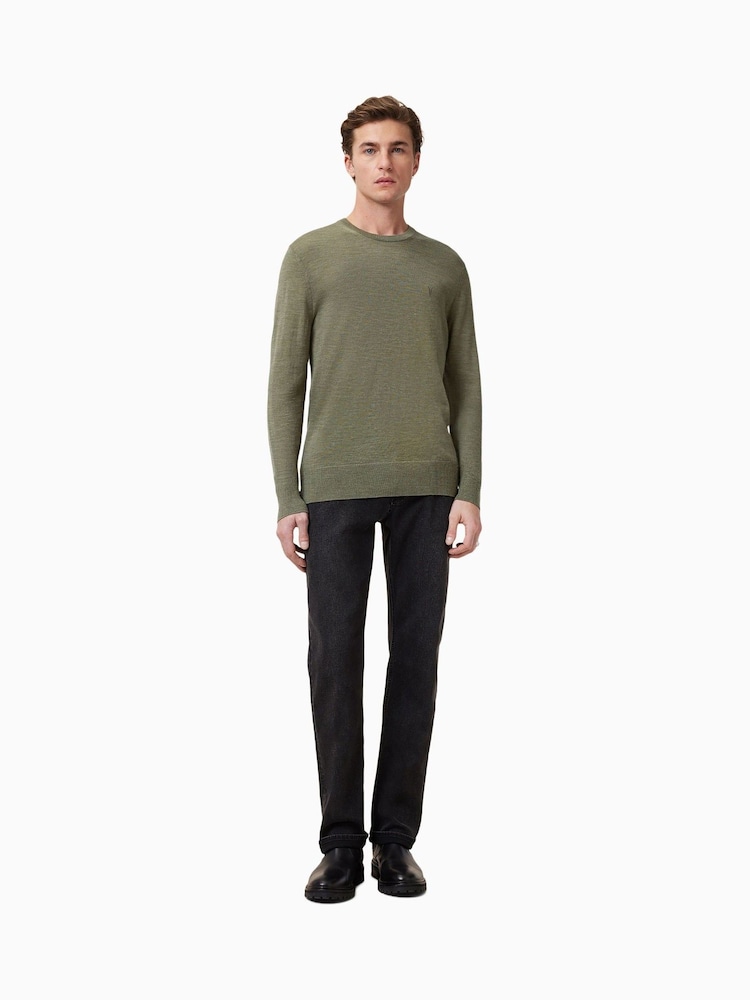 AllSaints Light Ash Green Mode Merino Crew Jumper - Image 6 of 8