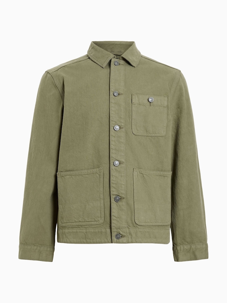 AllSaints Green Eavis Chore Jacket - Image 7 of 7