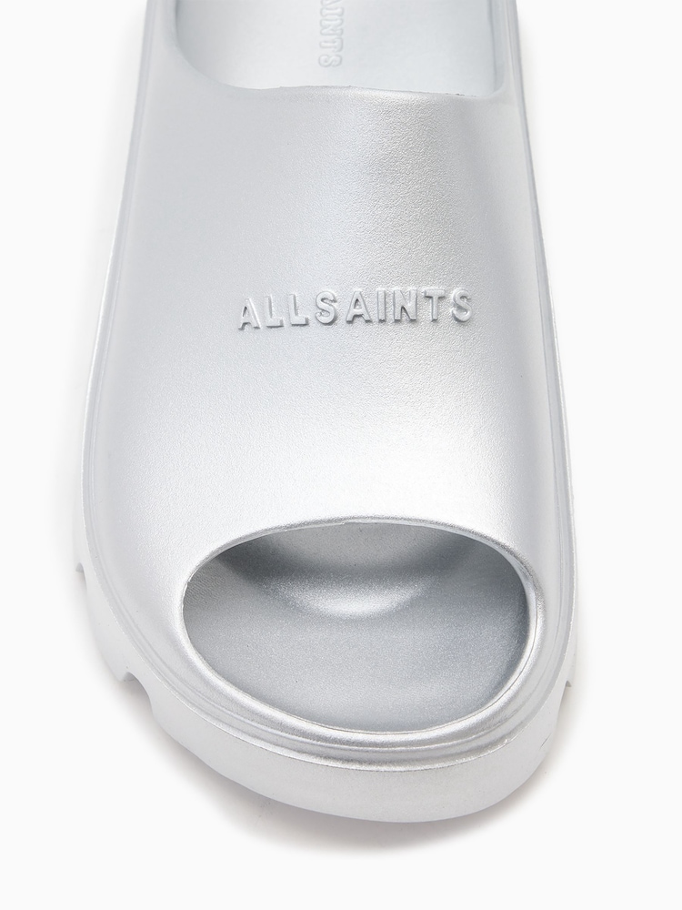 AllSaints Grey Eclipse Sliders - Image 2 of 5