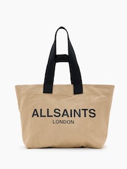 AllSaints Brown Ali Canvas Tote 100% Cotton Bag - Image 1 of 5