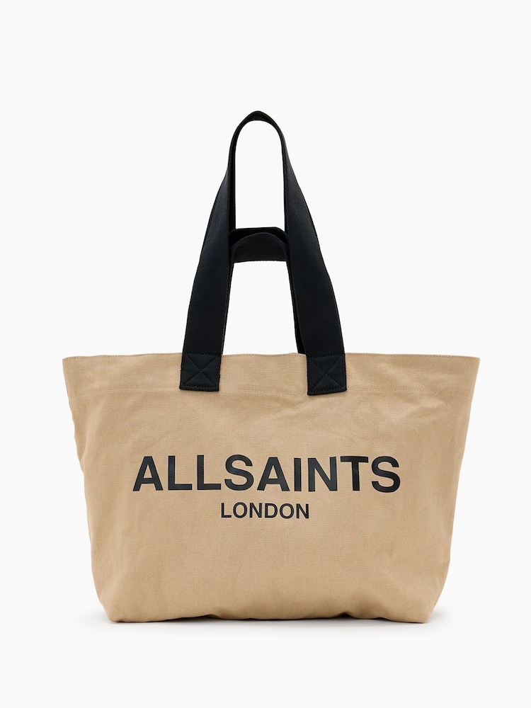 AllSaints Brown Ali Canvas Tote 100% Cotton Bag - Image 1 of 5