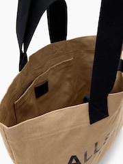 AllSaints Brown Ali Canvas Tote 100% Cotton Bag - Image 2 of 5